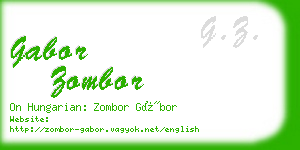 gabor zombor business card